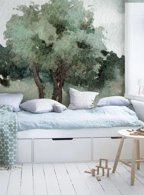 Produktbild von Coloray Fototapete 290x290 cm An Einer Wand Latex Latextapete - Bäume Landschaft Abstrakte Waldnatur