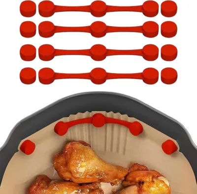 Produktbild von Magnetischer Silikon-Schnallenverschlussclip für Pergamentpapiereinlagen, hitzebeständiger Schnellverschluss-Clip für Air Fryer-Papierhalter