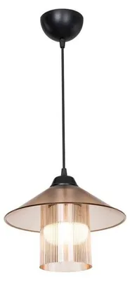 Immagine prodotto di Lampada a sospensione stile vintage diffusore e paralume ambra Inka ASZ1464