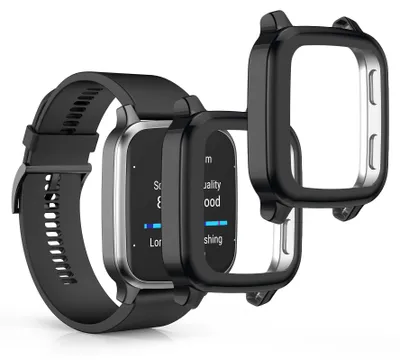 Produktbild von kwmobile 2x Silikon Hülle für Garmin Venu Sq 2 Music / Sq 2 Schutzhülle - Fullbody Display Cover Set aus Silikon - Schwarz