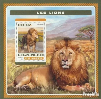 Produktbild von Briefmarken Niger 2016 Mi Block 627 (kompl. Ausg.) postfrisch Löwen