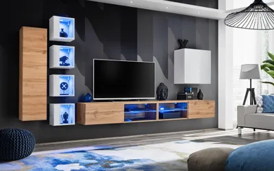 Zdjęcie produktu dla Nowoczesne meble designerskie Półki ścienne Stojak na telewizor Szafka wisząca Meble drewniane