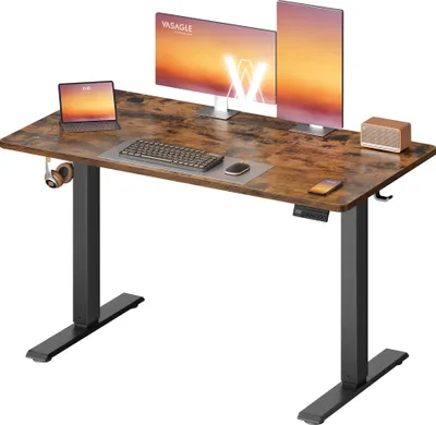Produktbild von VASAGLE Elektrisch verstellbarer Stehtisch, Memory-Funktion mit 4 Höhen, Schreibtisch für Home Office, 120 x 60 cm, braun