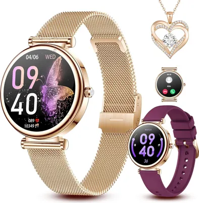 Produktbild von FIYAPOO Damen Smartwatch: Fitness-Tracker, Telefonfunktion, IP68 wasserdicht, 1,3" HD Touchscreen, Herzfrequenz-, Blutdruck-, Schlafmonitor