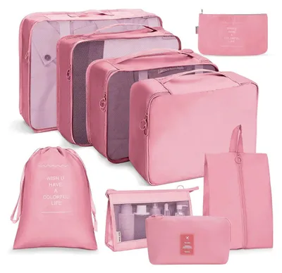 Produktbild von Packtaschen Kofferorganizer Reisetaschen - Set mit 9 Stück - Wasserdicht - Mesh - Für Koffer und Reise