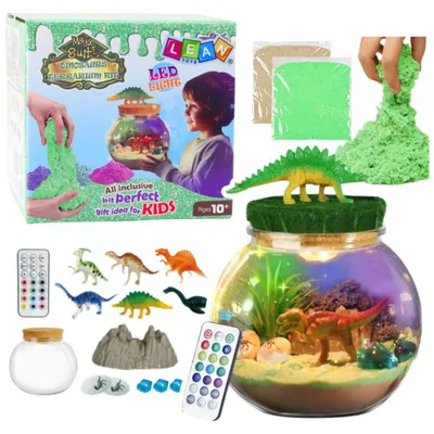 Produktbild von DIY-Dinosaurier-Terrarium-Kreativset mit LED-Licht und Fernbedienung
