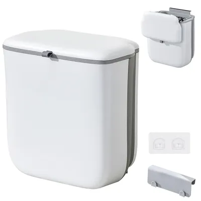 Image de Omgoods - Poubelle pliable pour camping, 10 litres, avec couvercle