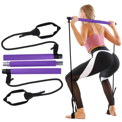 Obrázek produktu pro Sada Pilates tyče, s nastavitelným odporem a přenosná cvičební tyč pro jógu a trénink