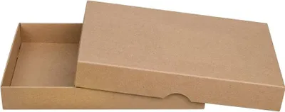 Immagine prodotto di Scatola pieghevole 13,6 x 18,6 x 2,5 cm, marrone, con coperchio, cartone kraft - set da 10