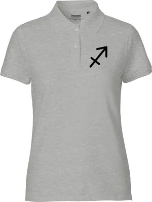Produktbild von Huuraa Damen Polo Shirt Schütze Sternzeichen Zeichen XL Sport Grey Bio Baumwolle Fairtrade Poloshirt Geschenkidee