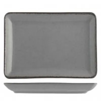 Immagine prodotto di H&H Set 6 Piatti Rettangolari Pearl Grigio In Porcellana Cm 13X18