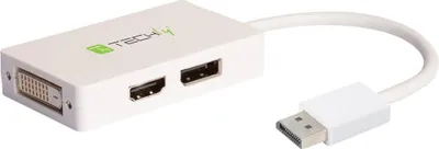 Produktbild von Techly IADAP DP-COMBOF3, DisplayPort, DisplayPort + DVI + HDMI, Männlich, Weiblich, Weiß, 0 - 45 °C