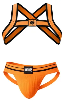 Produktbild von Barcode Berlin Multipack 1x Andreus Jockstrap + 1x Colin Harness Orange-Black - Größe S