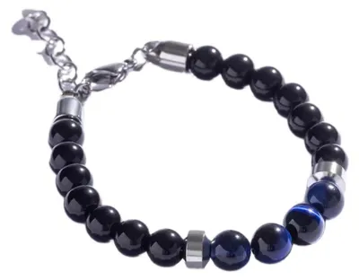 Produktbild von Stylisches Perlenarmband mit blauem Tigerauge MCGB5022