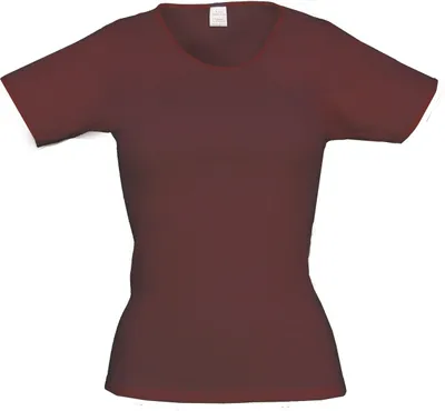 Produktbild von wobera Angora Damen-Unterhemd mit halbem Arm oder T-Shirt mit 40% Angora und 60% Baumwolle (Gr. M, Farbe: Bordeaux)