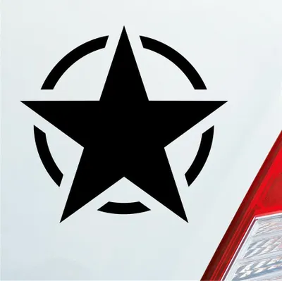 Produktbild von Auto Aufkleber US Army Stern USA Amerika America 10,2x9,7 cm Schwarz Glanz Sticker Heckscheibenaufkleber