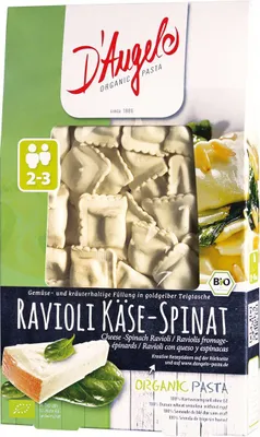 Zdjęcie produktu dla RAVIOLI Z SEREM I SZPINAKIEM250 g - D`ANGELO