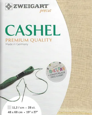 Produktbild von Zählstoff CASHEL Zweigart precut 28 ct. 3281 100% Leinen Farbe 233 antikelfenbein, 48x68 cm