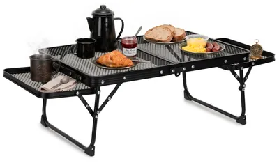 Productafbeelding van Campingtafel - Vouwtafel - Inklapbaar - Opvouwbaar - 89x40x27 cm - Zwart