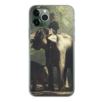 Produktbild von MuchoWow® Handyhülle Schutzhülle Hülle für iPhone 11 Pro Elefant - Wald - Bäume - Tiere - Trainer Silikon Softcase Handy Hülle - Handy