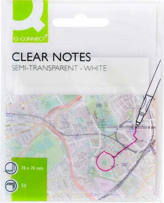 Produktbild von Q-Connect® KF10370 Haftnotiz PP - 76 x 76 mm, halbtransparent weiß, 50 Blatt