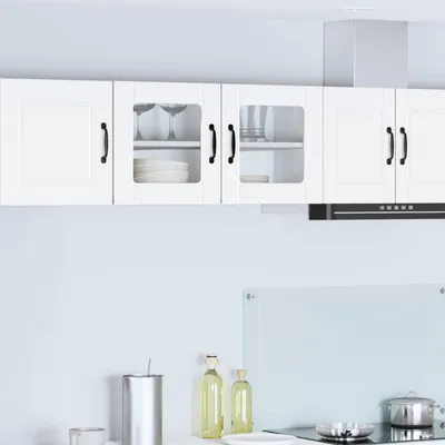 Produktbild von Möbel Wandglas-Schrank PORTO Weiß 80 x 31 x 40 cm Holzwerkstoff - Küchenschränke &3047