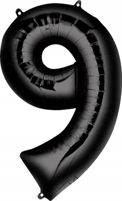Produktbild von Schwarzer Luftballon In Form Der Zahl 9 Gross Xl 70 Cm!