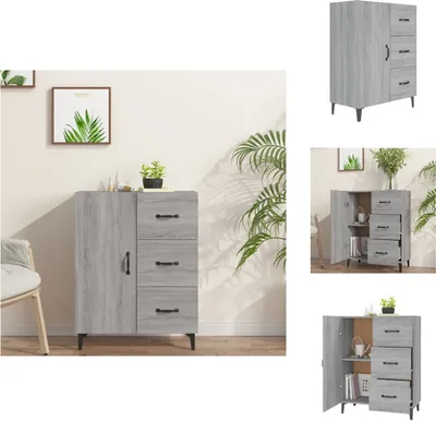 Immagine prodotto di vidaXL Credenza Grigio Sonoma 69,5x34x90 cm Materiale a base di legno - Credenze