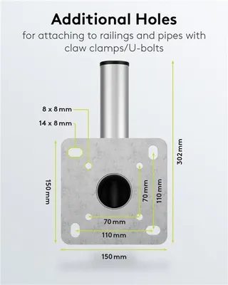 Immagine prodotto di Goobay 67302 Supporto a parete per parabola SAT in alluminio, grigio - con distanza dalla parete di 450 mm