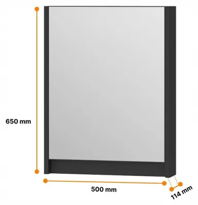 Zdjęcie produktu dla Szafa szafka łazienkowa wisząca z lustrem 50 cm czarny mat. OMEBLE