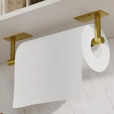 Produktbild von Famanu Küchenrollenhalter selbstklebend aus Edelstahl - Gold