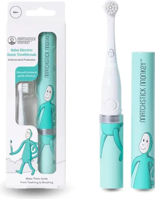 Produktbild von Matchstick Monkey Baby Elektrische Schallzahnbürste - ultraweiche Borsten - 3-36 Mon. : Affe grün Farbe: Affe grün
