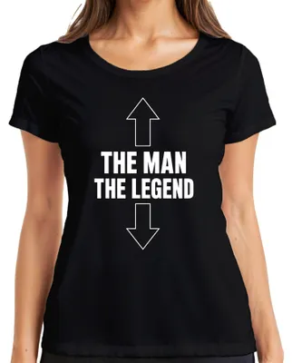 Immagine prodotto di Maglietta "L'uomo, la leggenda", regalo divertente per compleanno, per uomo, padre, o per una donna, scritta "Leggenda", colore nero, taglia 3XL