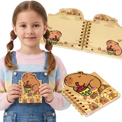 Produktbild von Capybara-MINI-Notizbuch A7, spiralgebunden, liniert, Taschennotizbuch, 50 Seiten