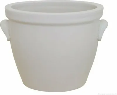 Produktbild von KERAZO Keramik Blumentopf Pflanzkübel Venus mit Henkel 22x18 cm robust,standfest, frostfest, Farbe: WEISS