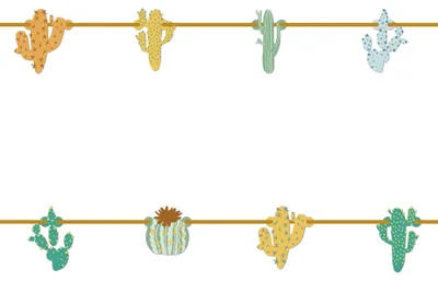 Produktbild von Kaktus-Pappgirlande 2m Mexikanische Party-Deko - Einheitsgröße