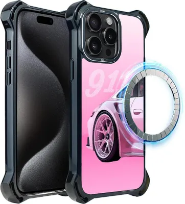 Immagine prodotto di custodia per iPhone 15 Pro Max IBIZU DropGuard Ultra con MagSafe, TechDrive, 911 Pink