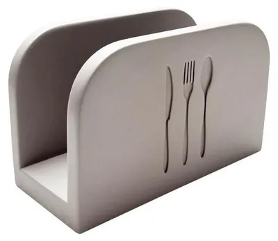 Produktbild von APS 11781 Serviettenhalter ELEMENT, Beton, 16 x 7,5 cm, Höhe 10 cm, möbelschonende Unterseite, für ca. 50 Servietten