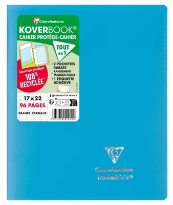Imagen del producto de Cuaderno Clairefontaine Koverbook, 170 x 220 mm, con cubierta, color azul