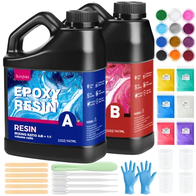 Produktbild von Epoxidharz Set 1894ml Epoxidharz mit Härter 1: 1 Mischung Epoxy Resin mit Härter für Schmuck, Formen, Wohnkultur, Untersetzer, Ornamente