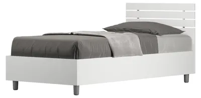 Immagine prodotto di Letto Singolo 80x190 cm Senza Rete Ankel Testata Doghe Dritta Bianco Frassino