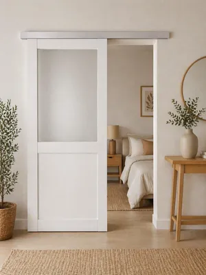 Immagine prodotto di Porta scorrevole Athena bianca H204 x L73 cm, binario in alluminio Gd Menuserie