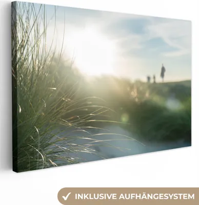 Produktbild von OneMillionCanvasses® - Leinwandbilder - 150x100 cm, Strand - Düne - Sonne, Wandbilder Kunstdruck Wanddekoration