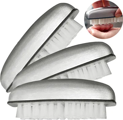 Produktbild von 3x Handwaschbürste, Nagelbürste Edelstahl, entfernt Gerüche, für Heimwerker, Handwäsche, im Bad, Küche zur Reinigung