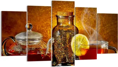 Produktbild von Bild auf Leinwand - Leinwandbild - Asien tee geschmack gesundheit - 160x85cm - Wand Bild - Wanddeko - Leinwanddruck - Bilder - Kunstdruck - Wanddekoration - Leinwand bilder - Wandkunst - EA160x85-2434
