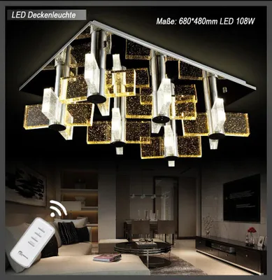 Obrázek produktu pro LED stropní svítidlo crystal 1681 68x48 cm s dálkovým ovládáním barva světla samostatně přepínatelná A+