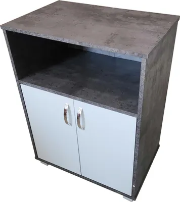 Produktbild von Küchenschrank Beton mit weißen Türen Blanca