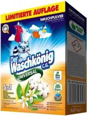 Obrázok produktu pre Waschkonig Orange & Bavlna Ekstrakt Univerzálne Pracie Prášok, 6kg