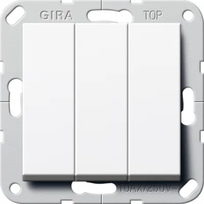 Produktbild von GIRA 283203 Wippschalter 3fach Wechsel System 55 Reinweiß glänzend