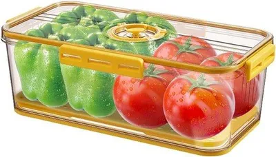 Produktbild von Küchenarbeitsplatten-Organizer, transparenter Brotbehälter, gelb, silikonabdichtung